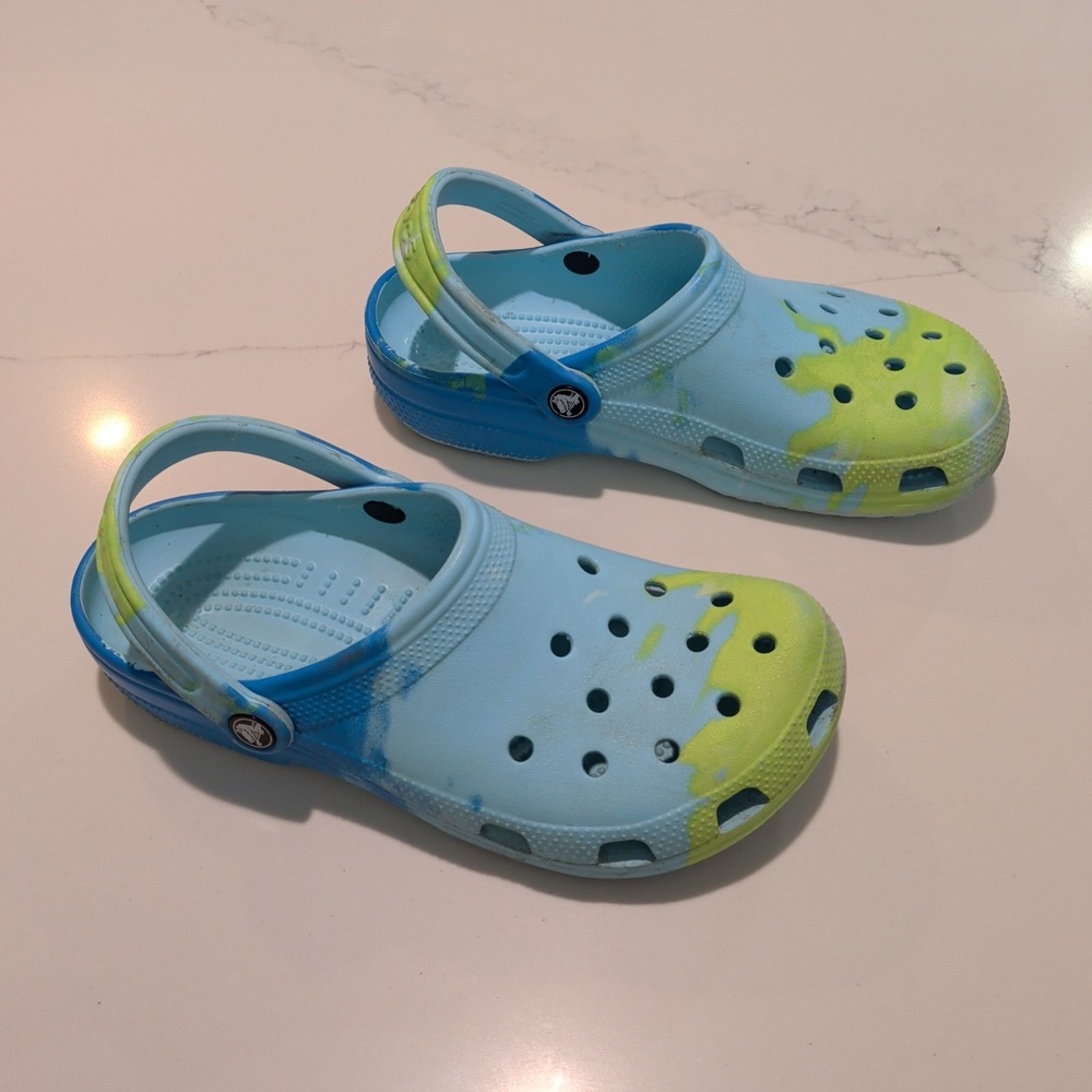Crocs Classic Womens Size 9 shoes blue green comfort clogs sandals - Picture 3 of 6